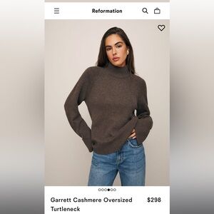 Reformation brown cashmere oversized sweater
